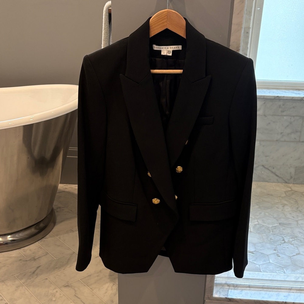 Veronica Beard Black Blazer with Gold Buttons
